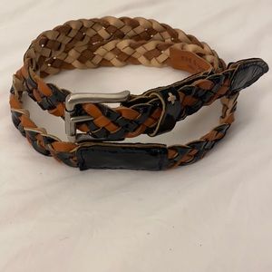 Rag & Bone woven brown black belt small